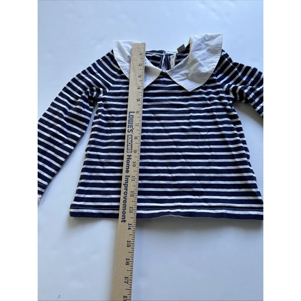 Janie and Jack Merchant Marine Striped Collared Top Girls 3 Nautical Cotton